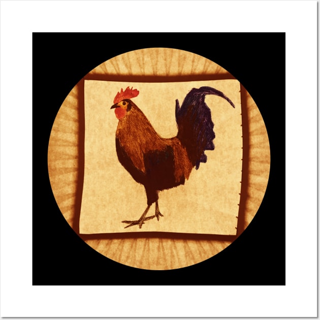 Little Red Rooster Orange Wall Art by Zachfan1212